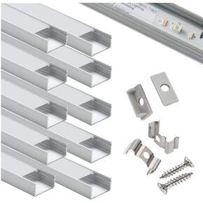 LED Aluminum Channel Wide 2m/6.6ft, Aluminum Profile 10-Pack with Complete Mounting Accessories for up to 16mm LED Strip Light, Perfectly Suit for 16mm LightStrip … in Saudi Arabia