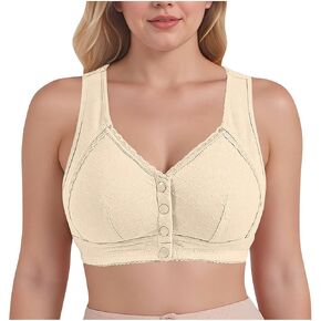 Plus Size Bras for Older Women Front Closure Wireless Push Up Bras Everyday Wirefree Comfortable Sleep Bralettes in Saudi Arabia