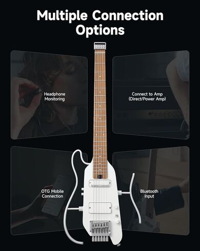 Donner HUSH X PRO Electric Guitar Kit - Smart Travel Guitar with Dozens of Preset Combinations, 7 Tone Sim Options, Black in Saudi Arabia