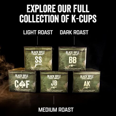 شركة Black Rifle Coffee Company Supply Drop Platform Pack ، مع Silencer على نحو سلس ، AK Espresso ، فقط Black ، وما وراء Black Blends ، 48 Coffee Pods in Kuwait