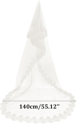 Short Lace Mesh 2 Tier Bridal Veils With Comb, Women's Simple Tulle Bachelorette Party For Wedding Hen Party V1 (1 Tier Red Lace) in Saudi Arabia