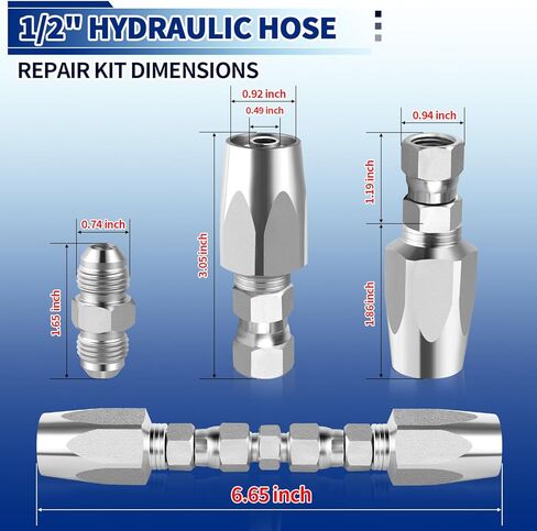 مجموعة إصلاح خرطوم الهيدروليكية ، 1/4 "مجموعة إصلاح حقل الخراطيم الهيدروليكية ، 2pcs قابلة لإعادة الاستخدام للخدمة الثقيلة تجهيزات الصلب الكربوني المجلفن الثقيلة in Kuwait