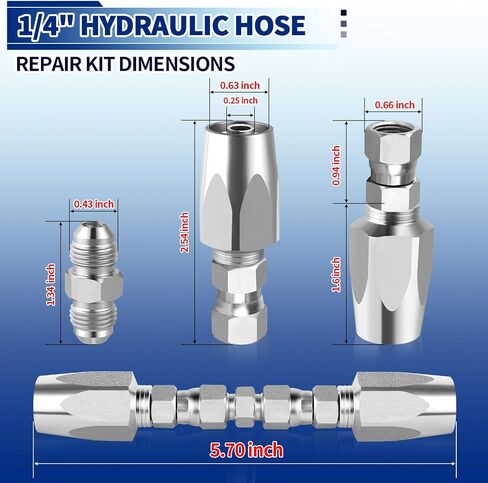 مجموعة إصلاح خرطوم الهيدروليكية ، 1/4 "مجموعة إصلاح حقل الخراطيم الهيدروليكية ، 2pcs قابلة لإعادة الاستخدام للخدمة الثقيلة تجهيزات الصلب الكربوني المجلفن الثقيلة in Kuwait