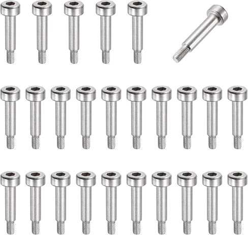 Meccanixity 26 PCS 304 صلب الكتف من الفولاذ المقاوم للصدأ 4 ملم الكتف DIA 10 مم طول الكتف M3x0.5 براغي كتف المقبس السداسي لتصلب الحقن الهيدروليكية الصناعات in Kuwait