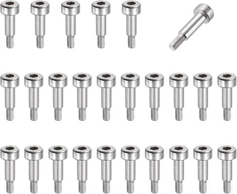 Meccanixity 26 PCS 304 صلب الكتف من الفولاذ المقاوم للصدأ 4 ملم الكتف DIA 10 مم طول الكتف M3x0.5 براغي كتف المقبس السداسي لتصلب الحقن الهيدروليكية الصناعات in Kuwait