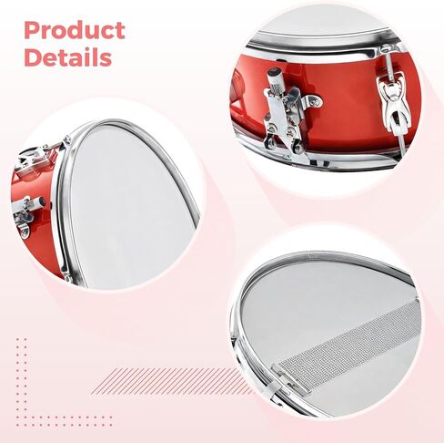 13 Marching Snare Drum مجموعة مع مطرقة ، قفازات ، وحزام قابل للتعديل ، أسطوانة حمراء لجميع الأعمار ومستويات المهارة in Kuwait