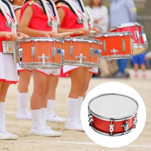 13 Marching Snare Drum مجموعة مع مطرقة ، قفازات ، وحزام قابل للتعديل ، أسطوانة حمراء لجميع الأعمار ومستويات المهارة in Kuwait