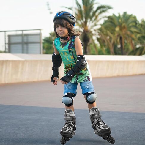 Adjustable Inline Skates for Kids and Teens Ages 4-16, All 8 Wheels of Inline Roller Skates Light Up, Safe and Fun Illuminating for Outdoor Indoor Sports in Saudi Arabia