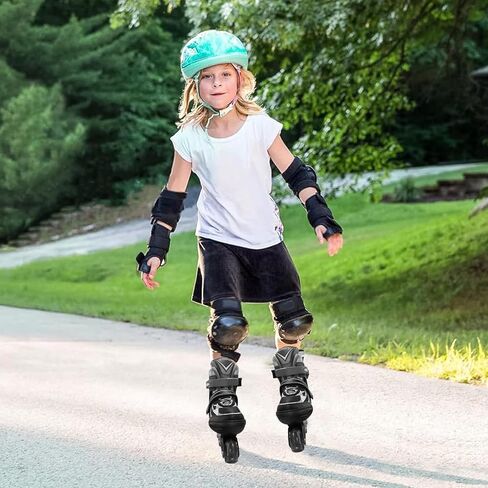 Adjustable Inline Skates for Kids and Teens Ages 4-16, All 8 Wheels of Inline Roller Skates Light Up, Safe and Fun Illuminating for Outdoor Indoor Sports in Saudi Arabia