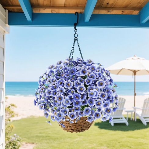 20 Bundles Artificial Flowers for Outdoors Decorations, Fake Flowers Faux Plants Silk Colorful Daisy Eucalyptus Flowers Realistic UV Resistant for Garden Patio Porch Box Home Decor, White in Saudi Arabia