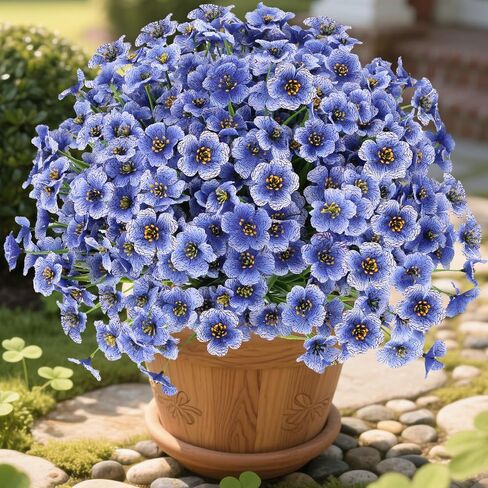 20 Bundles Artificial Flowers for Outdoors Decorations, Fake Flowers Faux Plants Silk Colorful Daisy Eucalyptus Flowers Realistic UV Resistant for Garden Patio Porch Box Home Decor, White in Saudi Arabia