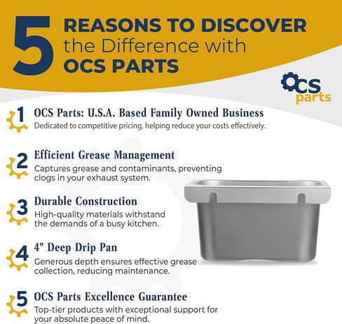 Grease Cup Holders for Commercial Kitchen Canopy Hoods - 4" Deep Drip Pan Grease Catchers for Restaurants in Saudi Arabia