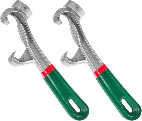 Bucket Opener Tool 5 Gallon, Aluminum Paint Bucket Lid Remover Wrench with Non-Slip Rubber Handle Grip, Metal Paint Can Lid Opener for Home Industrial (2PCS) in Kuwait