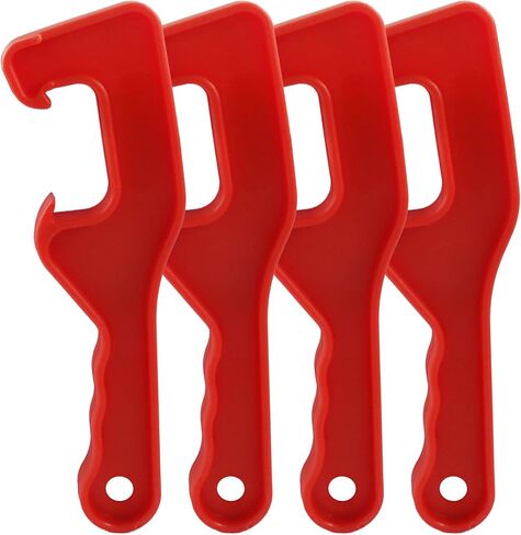 Hordion 4PCS Bucket Opener Tool 5 Gallon, Plastic Paint Can Opener Pail Lid Lifter Wrench Tool Lid Remover for Home Industrial Use, Red in Saudi Arabia