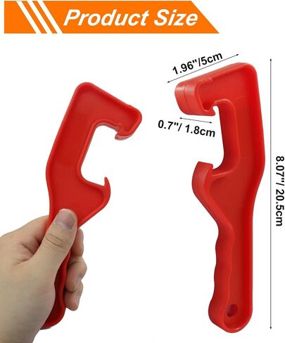 Hordion 4PCS Bucket Opener Tool 5 Gallon, Plastic Paint Can Opener Pail Lid Lifter Wrench Tool Lid Remover for Home Industrial Use, Red in Saudi Arabia