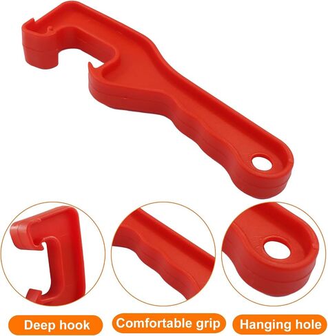 Hordion 4PCS Bucket Opener Tool 5 Gallon, Plastic Paint Can Opener Pail Lid Lifter Wrench Tool Lid Remover for Home Industrial Use, Red in Saudi Arabia