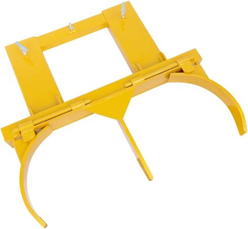 Drum Grabber 1500lbs Capacity Single Fork Mounted Drum Gripper, Hinged Folding Arm Design for 55 Gallon Drums up to 22.4" Diameter, Yellow in Saudi Arabia