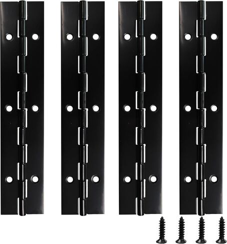 4PCS 6Inch Black Piano Hinge, Heavy Duty Metal Continuous Hinge Folding Hinges for Cabinet Doors Pianos Mailbox Boxes in Kuwait