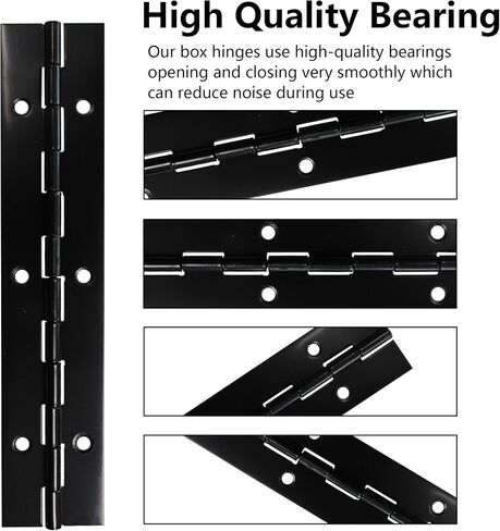 4PCS 6Inch Black Piano Hinge, Heavy Duty Metal Continuous Hinge Folding Hinges for Cabinet Doors Pianos Mailbox Boxes in Kuwait
