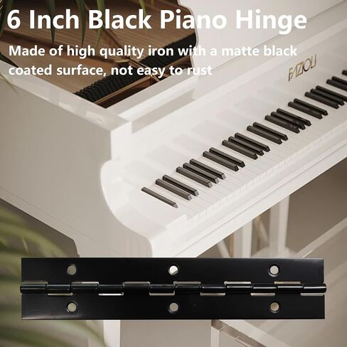 4PCS 6Inch Black Piano Hinge, Heavy Duty Metal Continuous Hinge Folding Hinges for Cabinet Doors Pianos Mailbox Boxes in Kuwait
