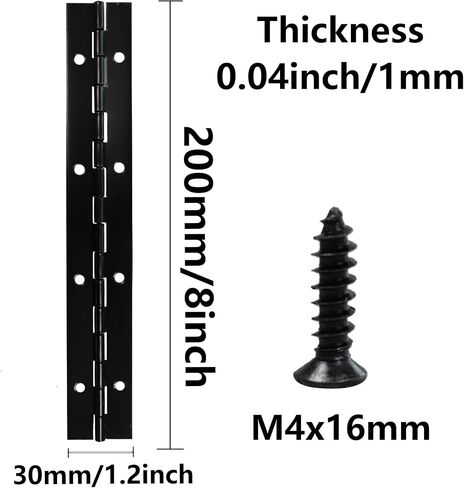 4PCS 6Inch Black Piano Hinge, Heavy Duty Metal Continuous Hinge Folding Hinges for Cabinet Doors Pianos Mailbox Boxes in Saudi Arabia