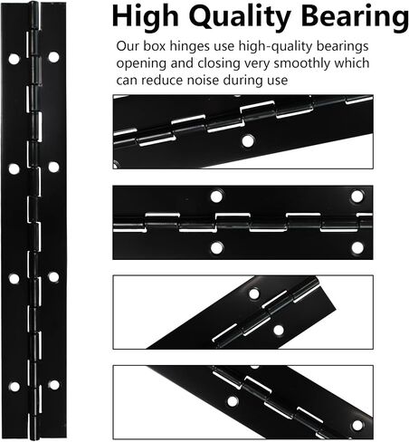 4PCS 6Inch Black Piano Hinge, Heavy Duty Metal Continuous Hinge Folding Hinges for Cabinet Doors Pianos Mailbox Boxes in Saudi Arabia