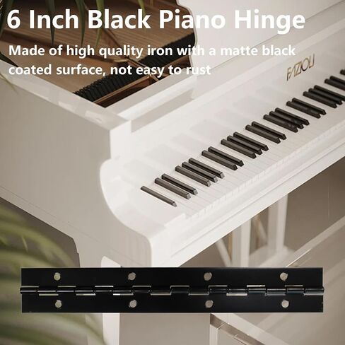 4PCS 6Inch Black Piano Hinge, Heavy Duty Metal Continuous Hinge Folding Hinges for Cabinet Doors Pianos Mailbox Boxes in Saudi Arabia