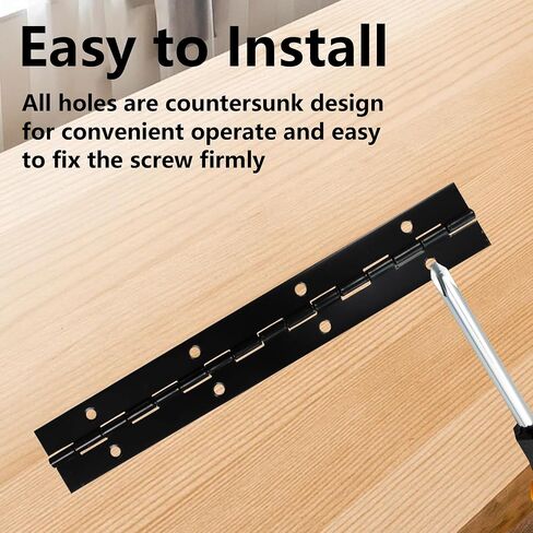 4PCS 6Inch Black Piano Hinge, Heavy Duty Metal Continuous Hinge Folding Hinges for Cabinet Doors Pianos Mailbox Boxes in Saudi Arabia