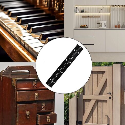 4PCS 6Inch Black Piano Hinge, Heavy Duty Metal Continuous Hinge Folding Hinges for Cabinet Doors Pianos Mailbox Boxes in Saudi Arabia