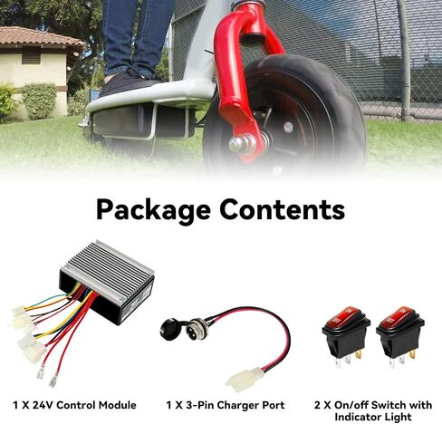 24V Control Module Kit Replacement for Razor E200 E300 Electric Scooter MX350 Dirt Rocket Pocket Mod, E300 Speed Controller Upgrade Kit with On Off Switch Charger Port in Saudi Arabia