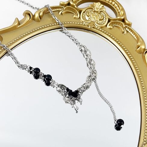Choker Butterfly Necklace for Women Irregular Y2k Choker Flower Button Fashionable Jewelry Women's Silver in Kuwait