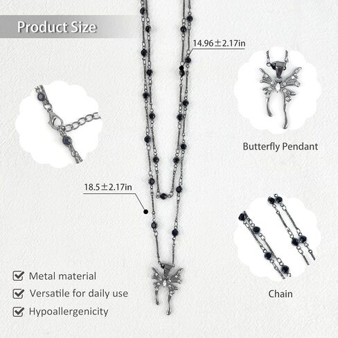 Choker Butterfly Necklace for Women Irregular Y2k Choker Flower Button Fashionable Jewelry Women's Silver in Kuwait