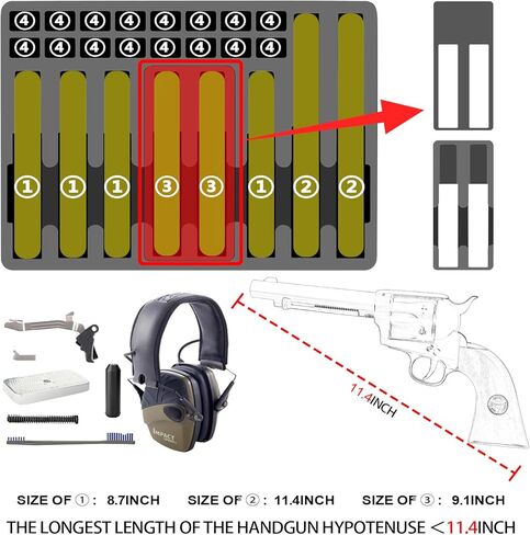 Hard Gun Case for 4 Handgun Pistols - Holds 4 Pistol Case & 24 Magazines, Pre-cut TSA Approved Multi Pistol Waterproof Carrying Case, Waterproof Storage Box for Beretta, for Smith & Wesson, for Glock in Kuwait