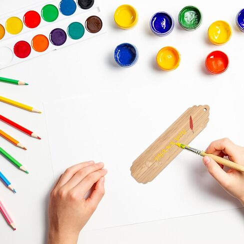 10pcs إشارات خشبية فارغة - علامات خشبية غير مكتملة مع ثقوب لقراءة DIY الإبداعية in Kuwait