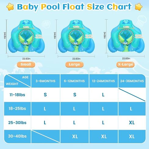 بركة الأطفال ، تعويم ، Meegoo Baby Swim Float مع مظلة قابلة للإزالة وحماية upf50+ ، حمام سباحة قابلة للنفخ للرضع يطفو على الأطفال الذين تتراوح أعمارهم بين 3-36 أشهر ، ومدرب السباحة in Kuwait