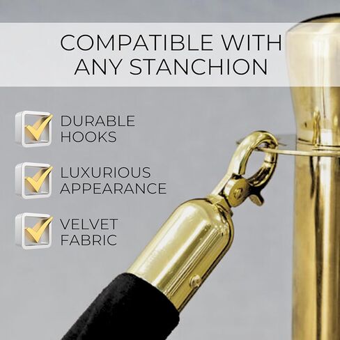 4pcs White Velvet Rope 5ft - حبال مخملية ناعمة مع نهايات Silver Snap Stanchion in Kuwait