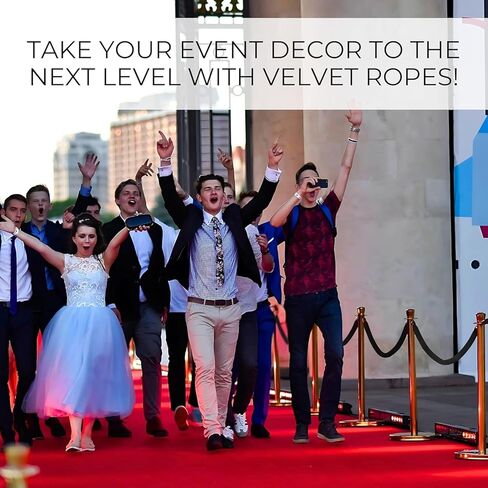 4pcs White Velvet Rope 5ft - حبال مخملية ناعمة مع نهايات Silver Snap Stanchion in Kuwait