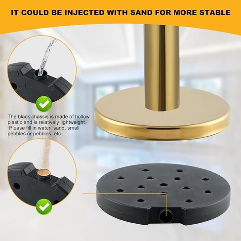 4Pack Stainless Steel Stanchion Post Queue w/ 2 PCS 5 ft Red Velvet Rope, Red Carpet Ropes and Poles, Gold Stanchion and Velvet Ropes Safety Crowd Control Barriers Set for Party Supplies in Kuwait