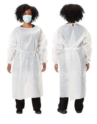 ثبات العزل المتاح-ثياب عسوة يمكن التخلص منها-بطول الركبة ، غير منسوجة ، خالية من اللاتكس ، ومقاومة للسوائل (10 ، أبيض ، ل) in Kuwait