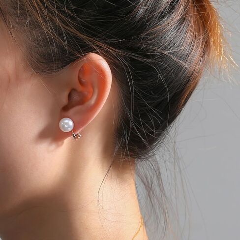 Pearl Clip On Earrings for Women Chunky Gold Drop Earrings for Women Lightweight Hollow 18K Gold Plated Hypoallergenic Jewelry in Saudi Arabia