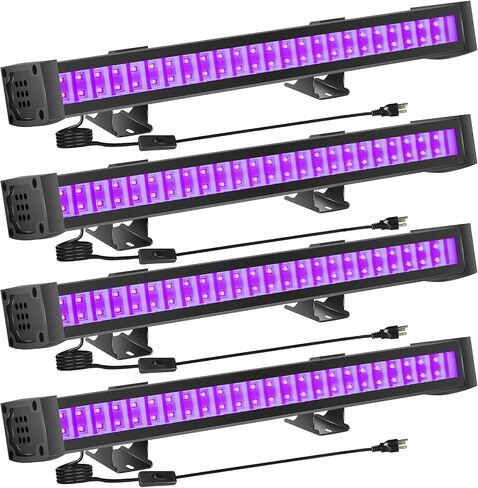 4-Pack LED Black Light Bar, Blacklight Bar with IP65 Waterproof, Glow-in-The-Dark Party Lights for Indoor/Outdoor Stage Lighting, Halloween, and Body Paint in Kuwait