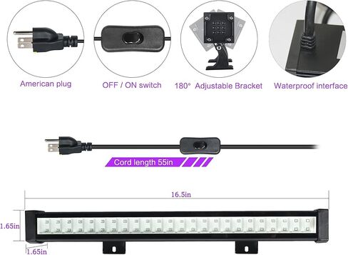 4-Pack LED Black Light Bar, Blacklight Bar with IP65 Waterproof, Glow-in-The-Dark Party Lights for Indoor/Outdoor Stage Lighting, Halloween, and Body Paint in Kuwait