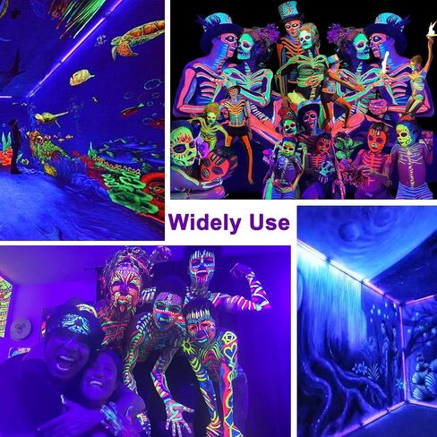 4-Pack LED Black Light Bar, Blacklight Bar with IP65 Waterproof, Glow-in-The-Dark Party Lights for Indoor/Outdoor Stage Lighting, Halloween, and Body Paint in Kuwait