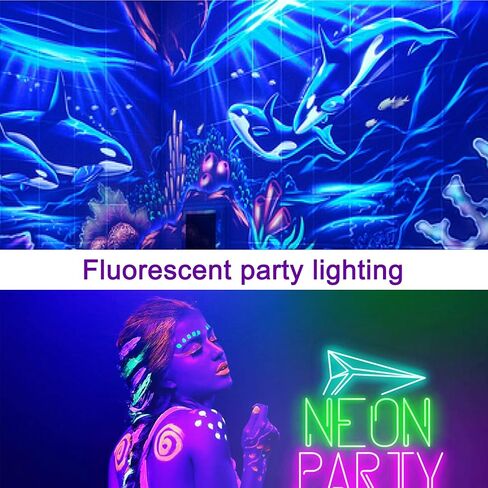 4-Pack LED Black Light Bar, Blacklight Bar with IP65 Waterproof, Glow-in-The-Dark Party Lights for Indoor/Outdoor Stage Lighting, Halloween, and Body Paint in Kuwait