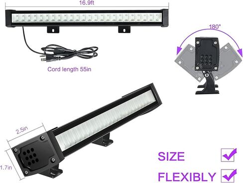 4-Pack LED Black Light Bar, Blacklight Bar with IP65 Waterproof, Glow-in-The-Dark Party Lights for Indoor/Outdoor Stage Lighting, Halloween, and Body Paint in Kuwait