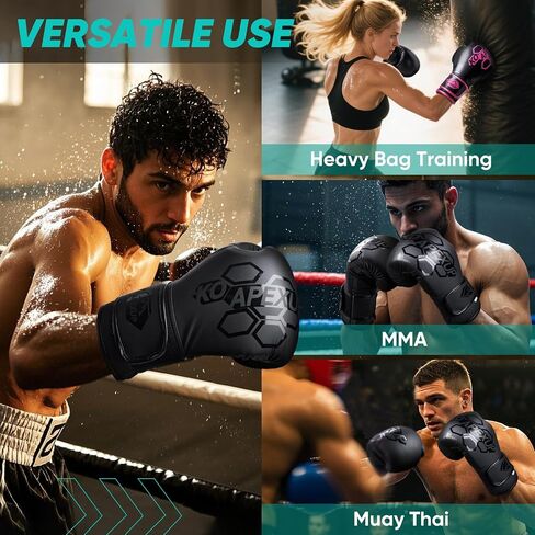 APEXUP Boxing Gloves for Men Women, Integrated Thickened Padding, Boxing Training Kickboxing Heavy Bag Gloves for MMA Kickboxing Muay Thai Sparring in Saudi Arabia