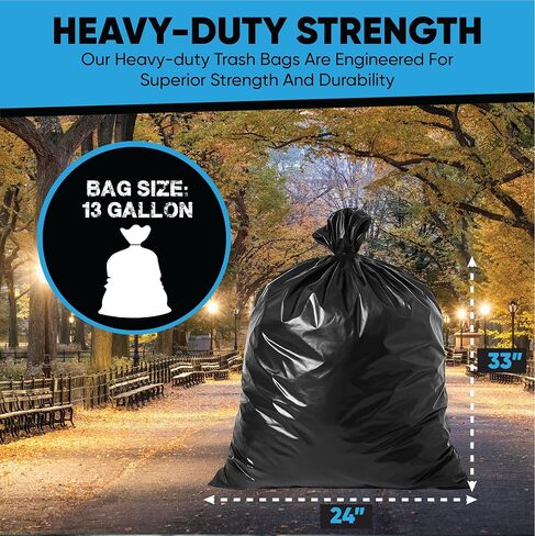 Clear 13 Gallon Trash Bags – Bulk 1000 Count – Tall Kitchen Garbage Bags – 13 Gal Unscented Plastic Can Liners for Bathroom, Office, Janitorial, Commercial, Industrial, Municipal – Drawstring-Free in Kuwait