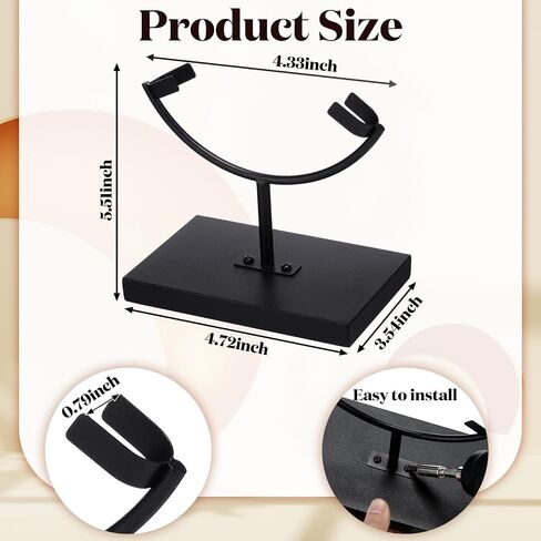 Marsui 2 Pcs Metal Rock Display Stand Crystal Holders Black One Arm Two Prong Display Easel Holder for Slab Slice Fossil Flat Minerals and Crystals in Saudi Arabia