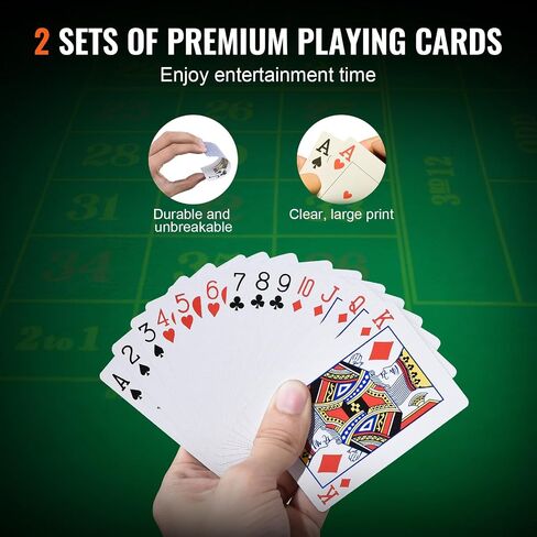 VEVOR Poker Chip Set, 200-Piece Poker Set, Complete Poker Playing Game Set with Aluminum Carrying Case, 11.5 Gram Casino Chips, Cards, Buttons and Dices, for Texas Hold'em, Blackjack, Gambling in Saudi Arabia