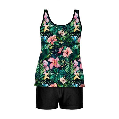 Tankini Swimsuits for Women Plus Size Modest Two Piece Bathing Suit Blouson Swim Tank Top & Boyshorts Swimwear in Saudi Arabia